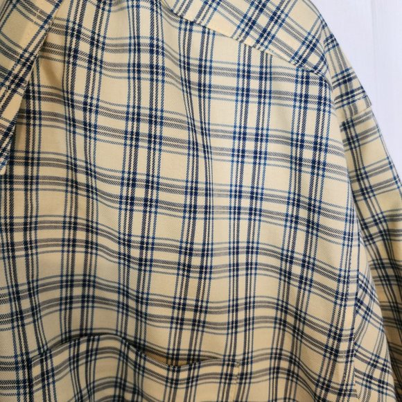 L.L. Bean Mens Yellow and Blue Button Up 100% Cotton Traditional Fit Short Sleev - Picture 4 of 4